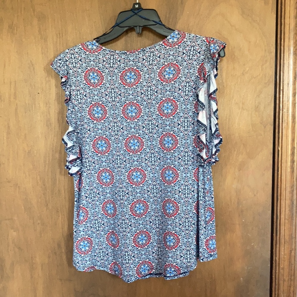 Premise top boho abstract floral print soft material casual w stretch M - Picture 7 of 17